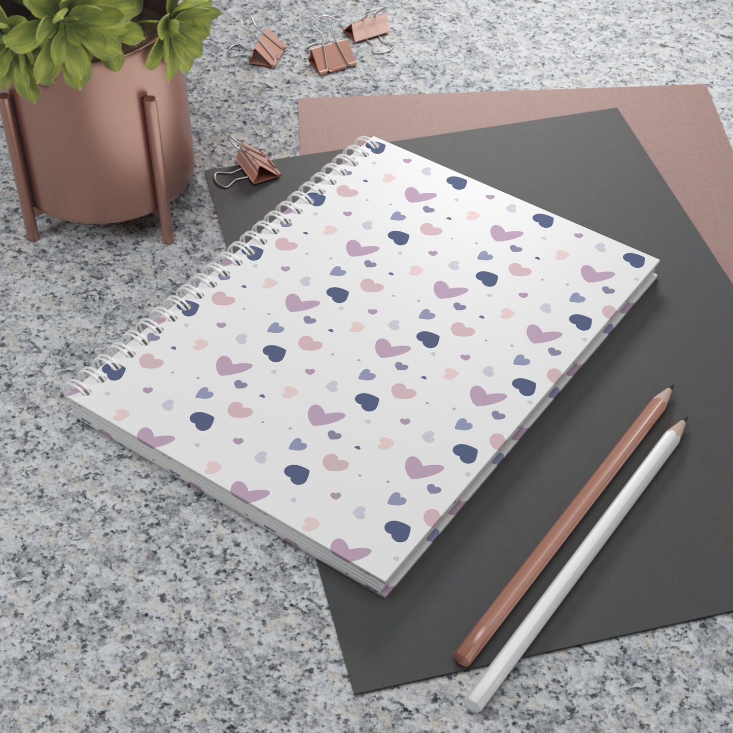 Romantic Heart Spiral Notebook – Cute Journal for Notes, School & Gifts