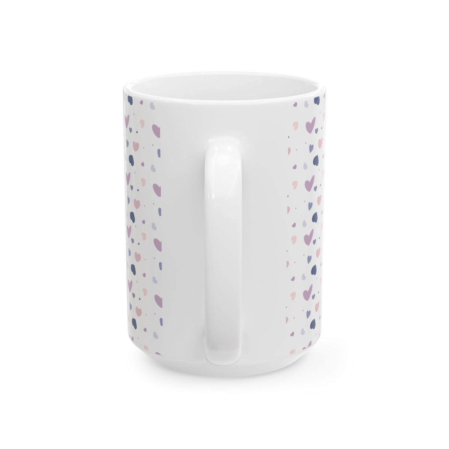 Heart Pattern Mug – Cute Ceramic Coffee Cup in 11oz & 15oz | Gift for Her, Cozy Drinks, Nani Charm