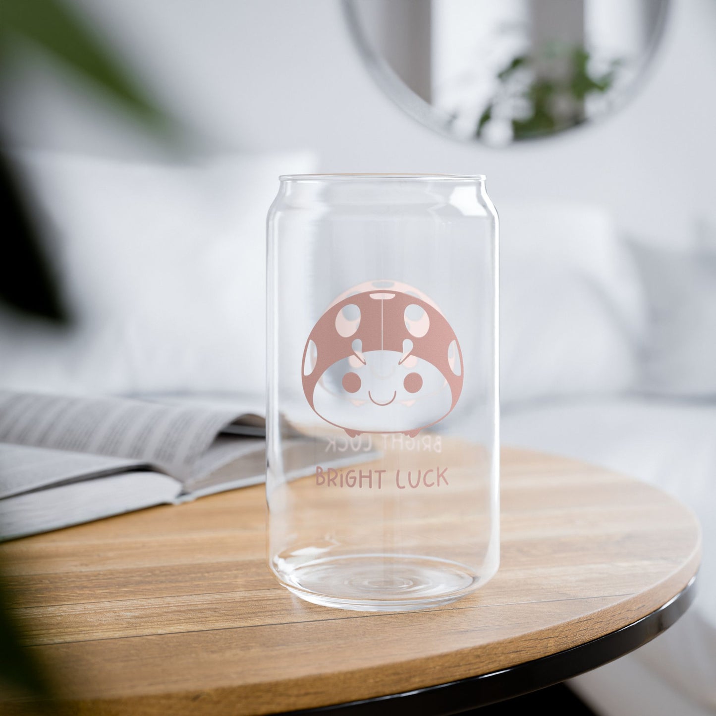 Bright Luck – 16oz Sipper Glass w/ Lid & Straw | Didi the Ladybug