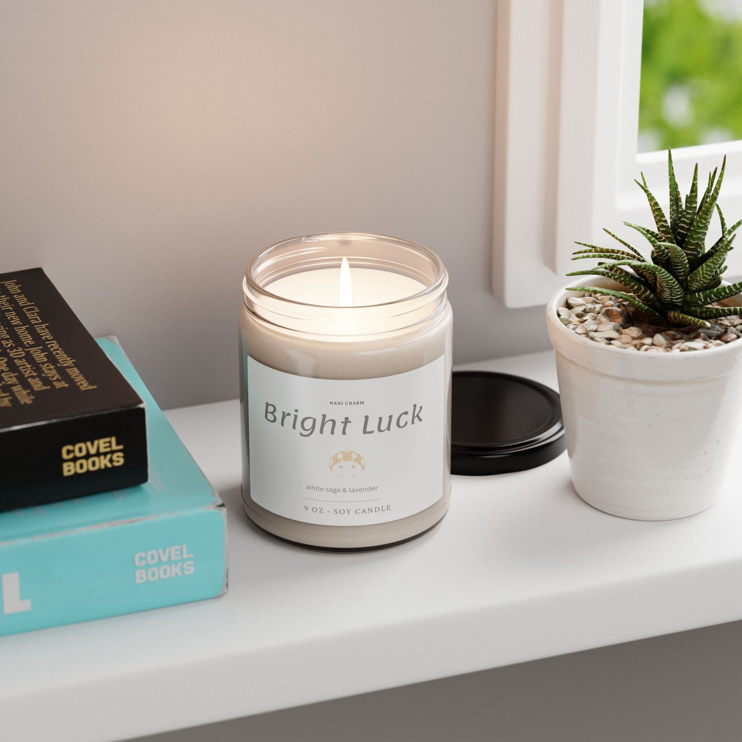 Bright Luck Soy Candle – Didi the Ladybug Jar Candle (9oz) | White Sage & Lavender Scent