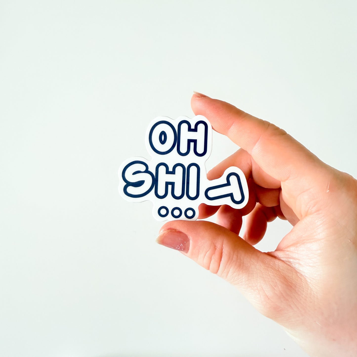 “OH SHI…T“ Funny Glossy Vinyl Sticker – Waterproof, Laminated, 2.5 Inch – Cute Laptop & Notebook Decal