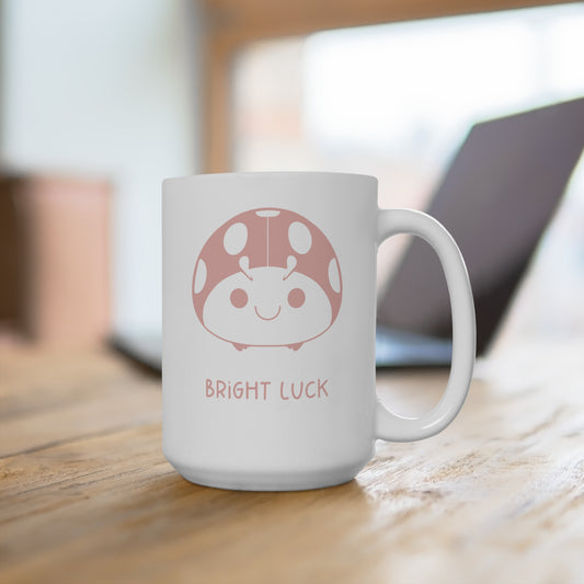 Didi the Ladybug Mug – Bright Luck Ceramic Cup (15oz) | Cute Gift for Tea & Coffee Lovers