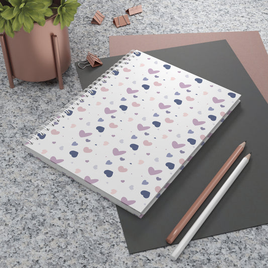 Romantic Heart Spiral Notebook – Cute Journal for Notes, School & Gifts